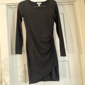 Leith Black Long Sleeve Dress